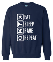 Load image into Gallery viewer, Funny Hoody Eat Sleep Rave Repeat