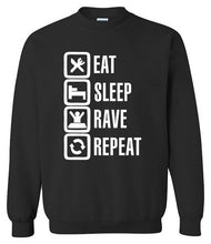 Load image into Gallery viewer, Funny Hoody Eat Sleep Rave Repeat