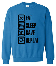 Load image into Gallery viewer, Funny Hoody Eat Sleep Rave Repeat