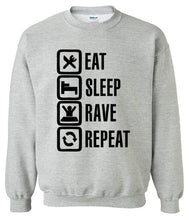 Load image into Gallery viewer, Funny Hoody Eat Sleep Rave Repeat