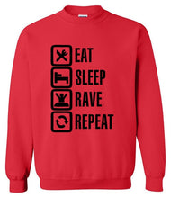 Load image into Gallery viewer, Funny Hoody Eat Sleep Rave Repeat