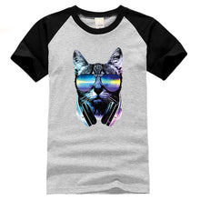 Load image into Gallery viewer, Men's Raglan DJ Cat T-shirt